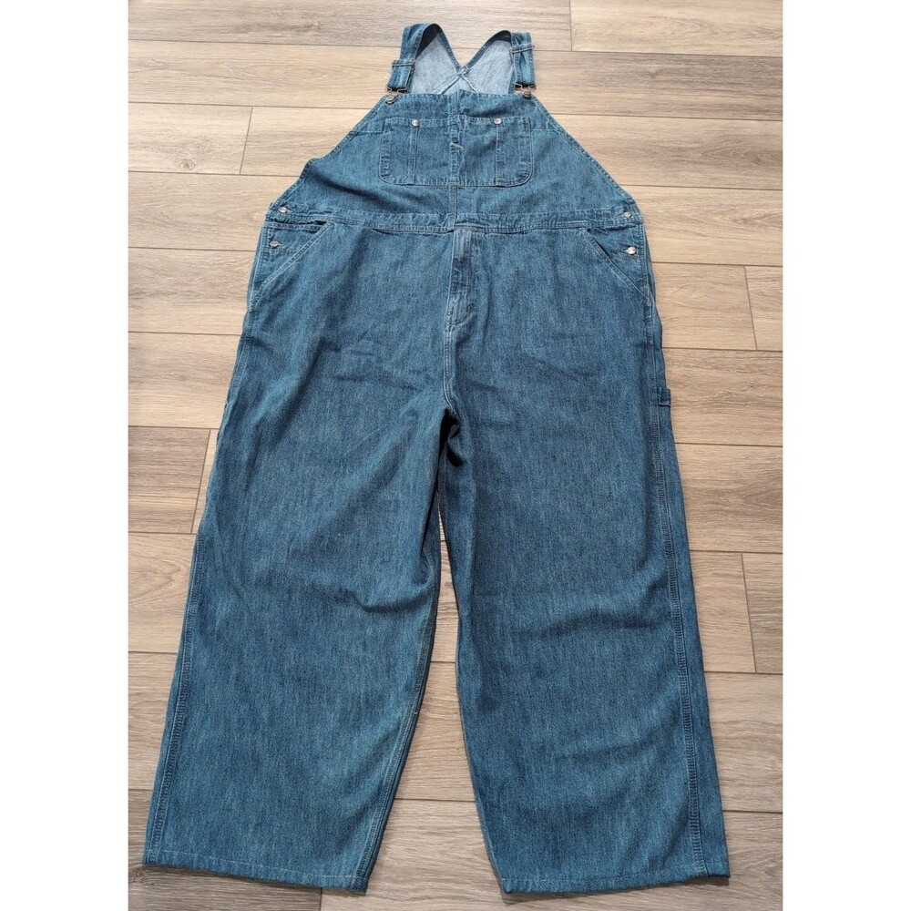 CRAFTSMAN CARPENTER/FARMER DENIM BIB OVERALLS BLUE 50X30 LOOSE FIT  EUC